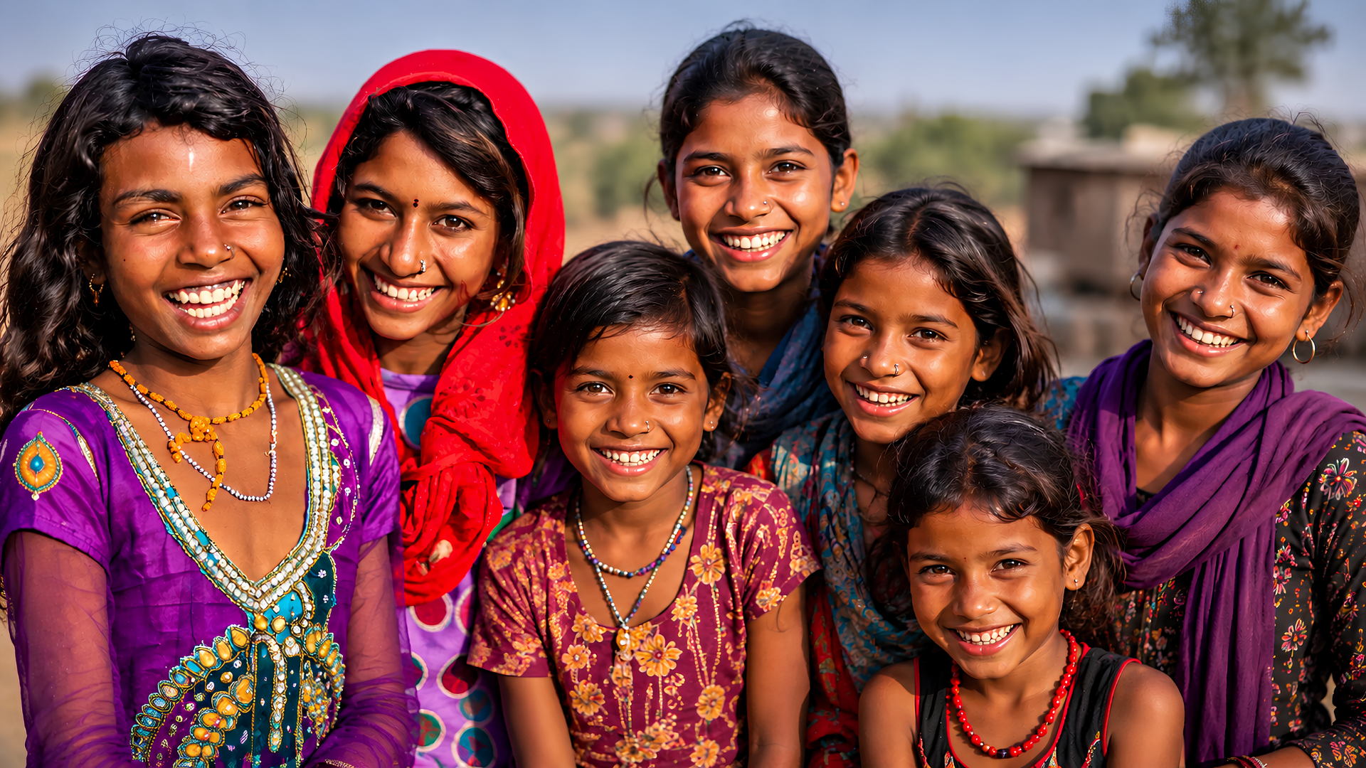 Women and girls smiling together
